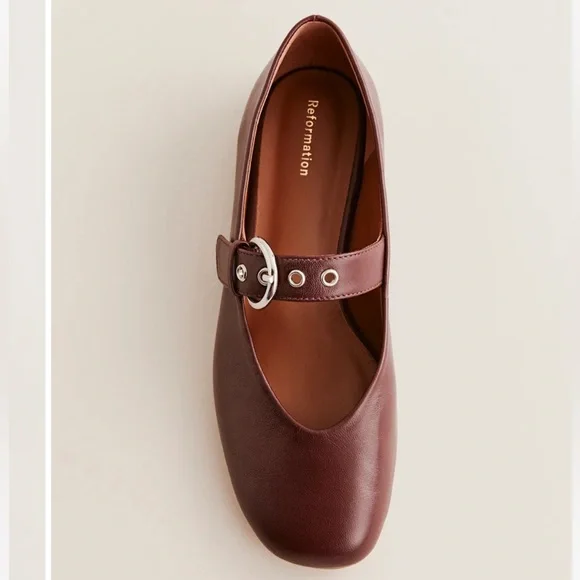 Reformation Bethany Ballet Flat Ruby - Size 7.5 - Picture 1 of 10